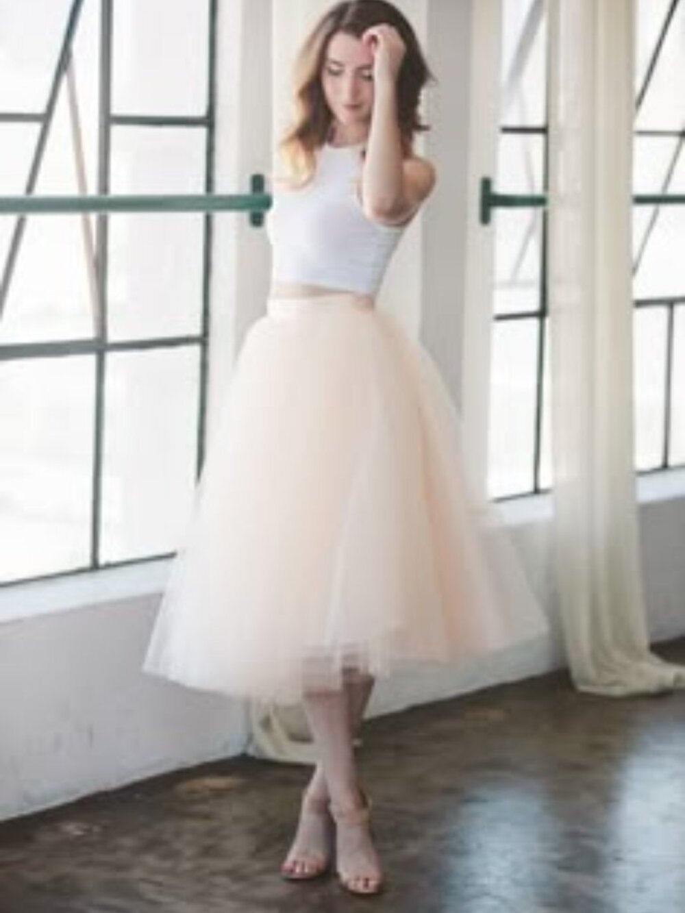 SPACE 46 BLUSH LACE TULLE FULL GORGEOUS SKIRT SIZE M BALLERINA PARTY
